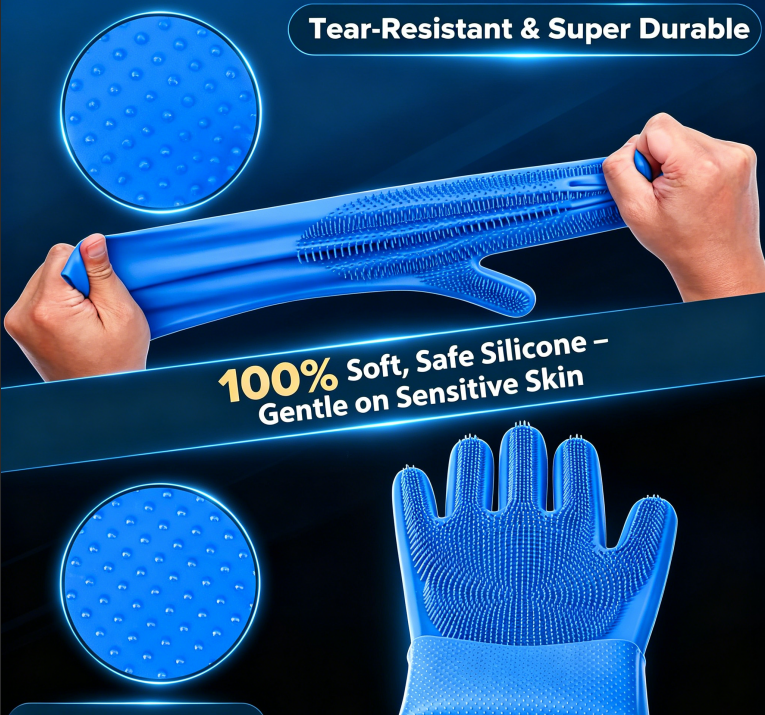 6PCS Grooming & Bath Supplies for Dogs, Cats | Dog Washing Gloves | Dog Bath Brush | Dog Shower Brush