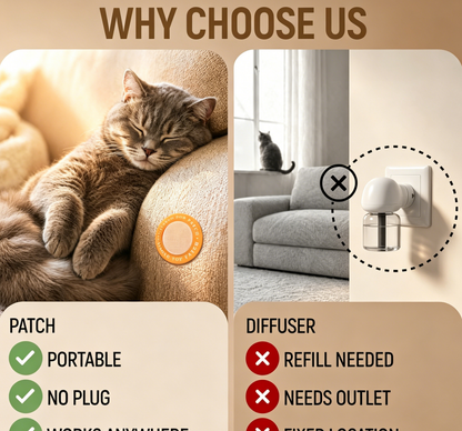 Granatan Calming Pop Patch for Cat Travel, Pheromone Diffuser for Cats