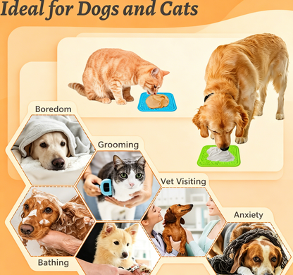 2PCS Small Lick Mat for Dogs and Cats, Licking Mats for Dog Anxiety Relief, Cat Peanut Butter Lick Pad