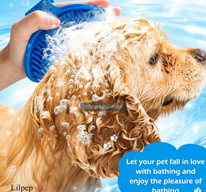 Dog Grooming Brush, Pet Shampoo Bath Brush Soothing Massage Rubber Comb
