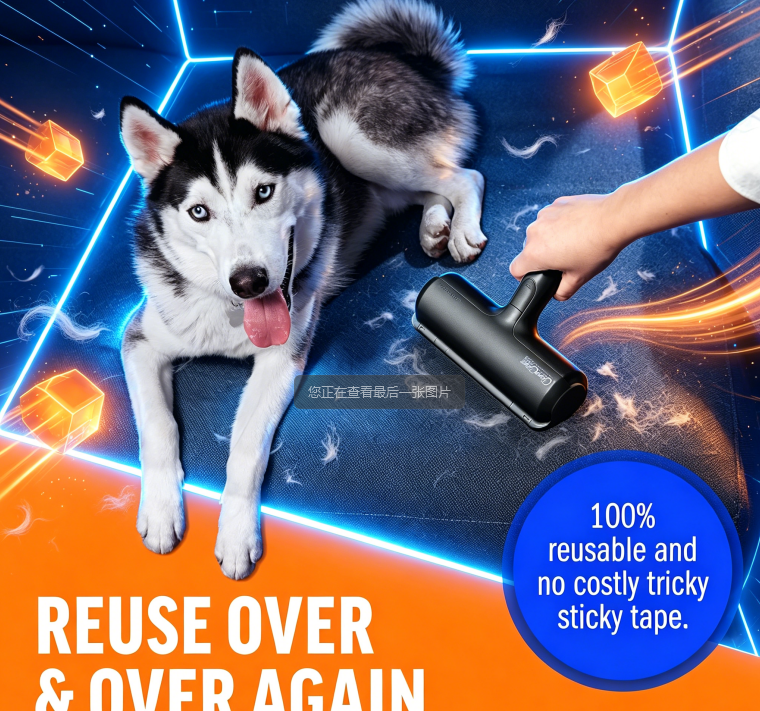 Roller Pet Hair Remover – Original Size Reusable Lint Roller for Cat & Dog Hair on Furniture