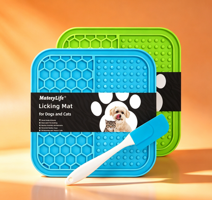2PCS Small Lick Mat for Dogs and Cats, Licking Mats for Dog Anxiety Relief, Cat Peanut Butter Lick Pad