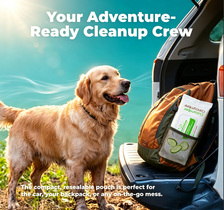 Best Pet Supplies 8" x 9" Large Dog Wipes - Cleaning and Deodorizing for Paws