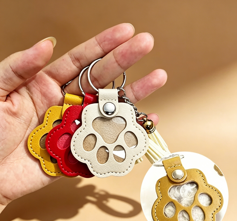 Cat Dog Hair Storage Keychain, Cat & Dog Lovers Gifts, Pet Hair Keychain