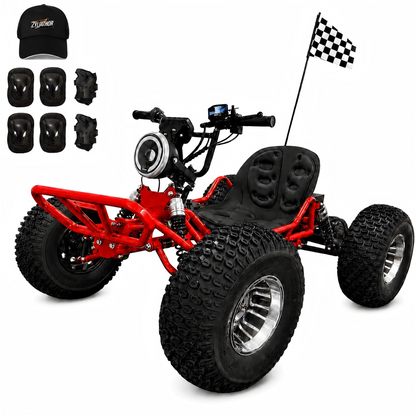 48V 20Ah Electric Off‑Road Go Kart | Peak 4000W, 31 MPH, 30‑Mile Range for Teens & Adults