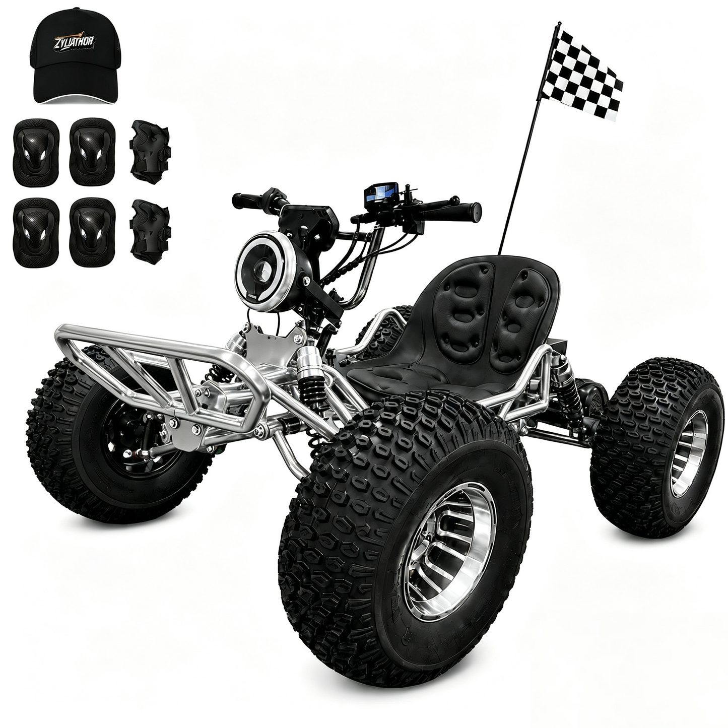 48V 20Ah Electric Off‑Road Go Kart | Peak 4000W, 31 MPH, 30‑Mile Range for Teens & Adults