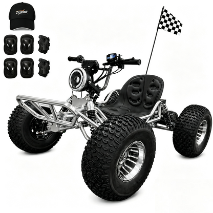 48V 20Ah Electric Off‑Road Go Kart | Peak 4000W, 31 MPH, 30‑Mile Range for Teens & Adults