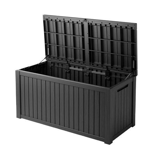 180‑Gallon Waterproof Outdoor Storage Box | Lockable Patio Deck Chest for Cushions, Pool & Garden Gear, Black