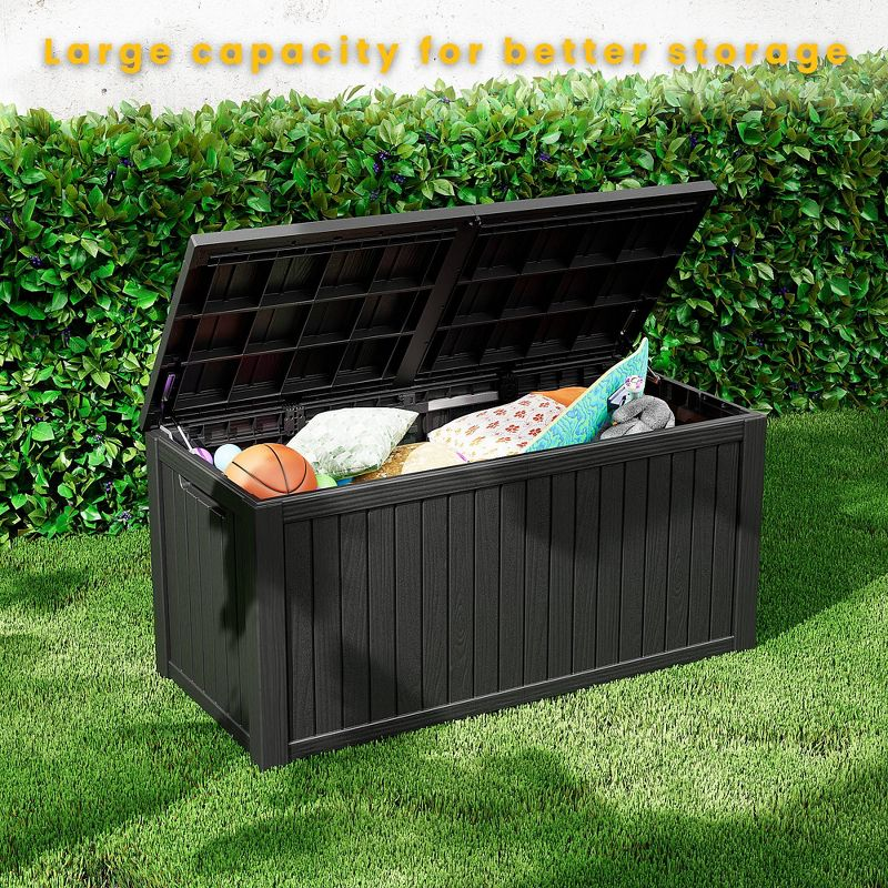 180‑Gallon Waterproof Outdoor Storage Box | Lockable Patio Deck Chest for Cushions, Pool & Garden Gear, Black